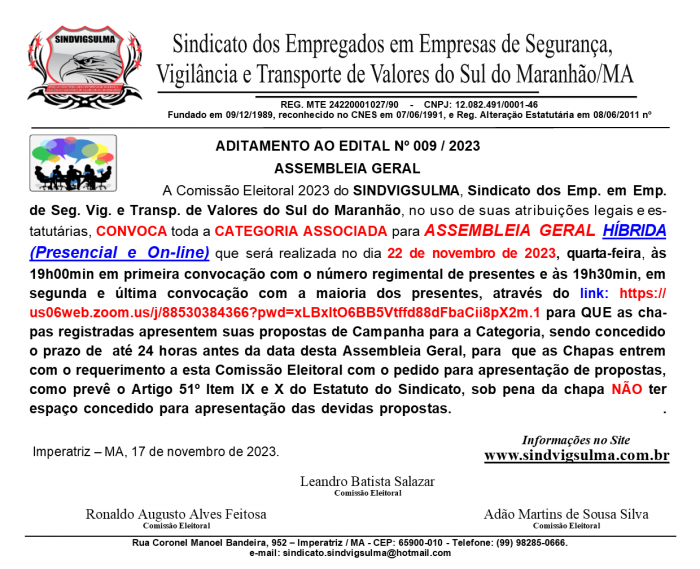 009-2023 Edital Convocao Aditado para Assembleia para Apresentao de Propostas